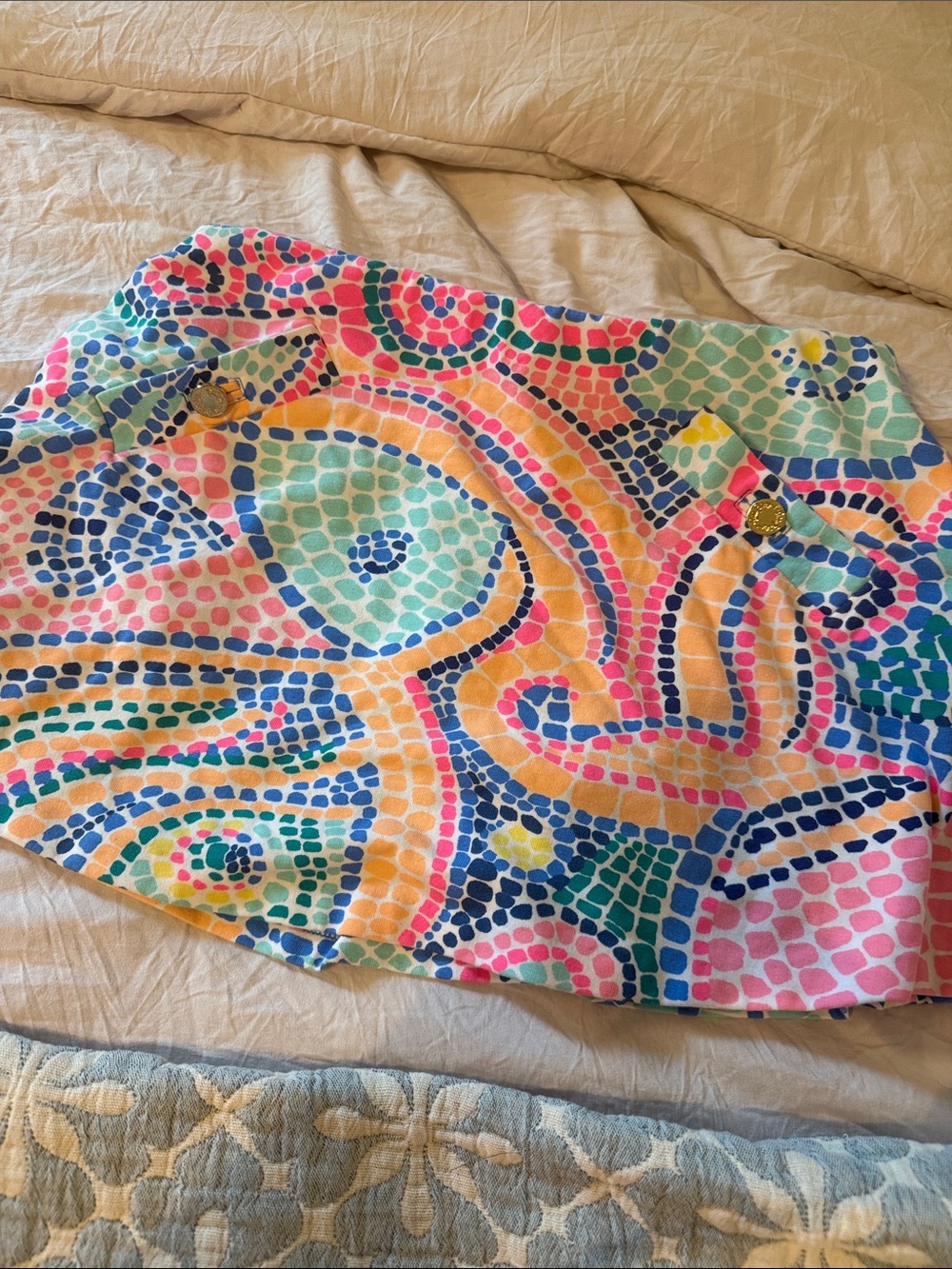 Lilly Pulitzer Skort Skirt Bright Blue Green Size Small Excellent Condition